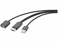 Renkforce USB-A-Stecker auf HDMI-Kabel mit USB-A-Buchse, 2 TV-Adapter, mit