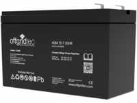 offgridtec AGM-Batterie 12V/7,0Ah 20HR Akku (12 V), Solar Batterie Akku Extrem