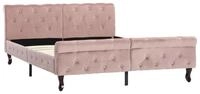 vidaXL Bettgestell, Bettrahmen Rosa Samt 140x200 cm