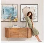 Kare Design Bild mit Rahmen Gerahmtes Bild Dust Blau