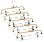 relaxdays Kleiderb&uuml;gel Hosenb&uuml;gel Holz 5er Set, natur