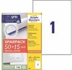Avery Zweckform Etikett 6603 6603 Universal-Etiketten ultragrip - 210 x 297 mm wei&szlig;