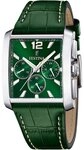 Festina Chronograph F20636-3 Gr&uuml;n Lederband 38x37 mm