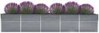 vidaXL Hochbeet, Garten-Hochbeet Verzinkter Stahl 400&times;80&times;77 cm Grau