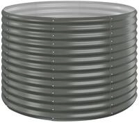 vidaXL Hochbeet, Kr&auml;uterhochbeet Pulverbeschichteter Stahl 100x100x68 cm Grau