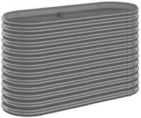vidaXL Hochbeet, Kr&auml;uterhochbeet Pulverbeschichteter Stahl 114x40x68 cm Grau