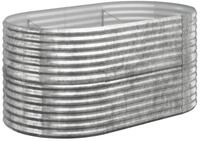 vidaXL Hochbeet, Kr&auml;uterhochbeet Pulverbeschichteter Stahl 152x80x68 cm Silbern