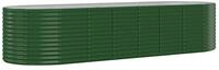 vidaXL Hochbeet, Kr&auml;uterhochbeet Pulverbeschichteter Stahl 322x100x68 cm Gr&uuml;n