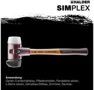 Gummihammer HALDER SIMPLEX Schonhammer &Oslash; 80 mm Gummi / Superplastik mit Standfu&szlig;