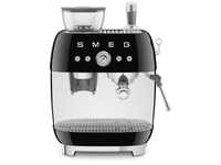 Smeg Espressomaschine EGF03BLEU Espressomaschine mit Mahlwerk schwarz 50`s Style