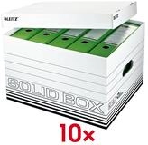 LEITZ Aufbewahrungsbox Solid Box L (10 St), mit Deckel und doppeltem Boden