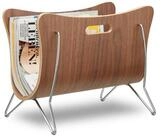 relaxdays Zeitungsst&auml;nder aus Holz braun geboge