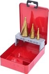 KS Tools Universalbohrer HSS TiN Stufenbohrer-Satz, Stahlblechkassette 3-tlg
