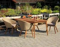 acamp Garten-Essgruppe 5-teiliges Gartensessel Set Atacama inkl. Holztisch,