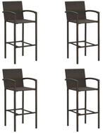 vidaXL Gartenstuhl Barhocker 4 Stk. Braun Poly Rattan (4 St)
