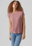 Vero Moda Kurzarmshirt VMAVA PLAIN SS TOP JRS NOOS Materialmix, regular fit