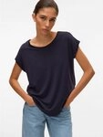 Vero Moda Kurzarmshirt VMAVA PLAIN SS TOP JRS NOOS Materialmix, regular fit