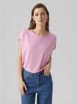 Vero Moda Kurzarmshirt VMAVA PLAIN SS TOP JRS NOOS Materialmix, regular fit