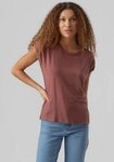 Vero Moda Kurzarmshirt VMAVA PLAIN SS TOP JRS NOOS Materialmix, regular fit