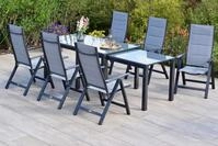 MERXX Garten-Essgruppe Florenz, (7-tlg), 6 Klappsessel, 5-fach verstellbar,