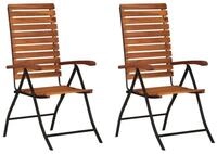 vidaXL Gartenstuhl Garten-Liegest&uuml;hle 2 Stk. nholz Massiv (2 St)