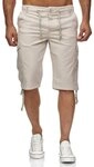 Reslad Leinenhose Reslad Leinen Cargo Shorts M&auml;nner Strandhose Herren Leinenhose 3/4