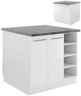 Vicco Unterschrank Fame-Line, Wei&szlig; Hochglanz/Wei&szlig;, 90 cm ohne Arbeitsplatte...