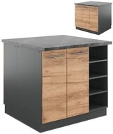 Vicco Unterschrank Fame-Line, Goldkraft Eiche/Anthrazit, 90 cm ohne...