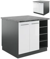 Vicco Unterschrank Fame-Line, Wei&szlig; Hochglanz/Anthrazit, 90 cm ohne Arbeitsplatte