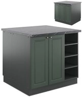Vicco Unterschrank Fame-Line, Gr&uuml;n-Gold Landhaus/Anthrazit, 90 cm ohne...