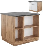 Vicco Unterschrank Fame-Line, Wei&szlig; Hochglanz/Eiche 90cm mit Schublade ohne
