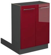 Vicco Unterschrank Fame-Line, Bordeaux Hochglanz/Anthrazit, 60 cm ohne...