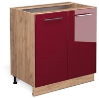 Vicco Unterschrank Fame-Line, Bordeaux Hochglanz/Goldkraft Eiche, 80 cm mit...