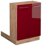 Vicco Unterschrank Fame-Line, Bordeaux Hochglanz/Eiche, 60 cm ohne Arbeitsplatte