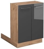 Vicco Unterschrank Fame-Line, Anthrazit Hochglanz/Eiche, 60 cm ohne...