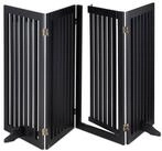 relaxdays Hundegitter Schwarzes Absperrgitter mit T&uuml;r 92 cm
