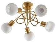 Lindby Deckenleuchten Elaina, Glas Gold / Messing IP20, 5 x 5 W LED