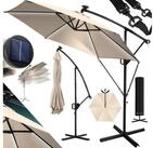 KESSER Ampelschirm ⌀350cm Alu Sonnenschirm mit LED Solar Inkl. Abdeckung &
