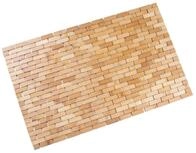 Spetebo Duschmatte Bambus Duschmatte natur - 80 x 50 cm - Badematte, H&ouml;he 100.00 mm,