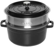 Staub Auflaufform La Cocotte 24cm rund, mit D&auml;mpfeinsatz, Gusseisen