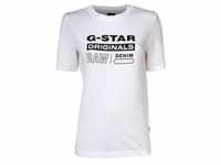 G-Star RAW T-Shirt Damen T-Shirt - Originals Label Regular Fit weiß S