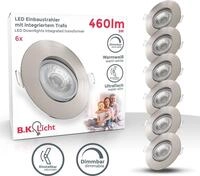B.K.Licht LED Einbauleuchte 6er Set Einbaustrahler, Dimmbar, Schwenkbar, LED