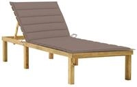 vidaXL Gartenliege, Sonnenliege mit Taupe Auflage Impr&auml;gniertes Kiefernholz