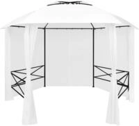 vidaXL Partyzelt Gartenzelt mit Vorh&auml;ngen 360x312x265 cm Wei&szlig; 180 g/m&sup2;
