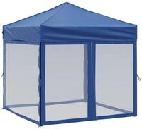 vidaXL Partyzelt, Pavillon Faltbar mit Seitenw&auml;nden Blau 2x2 m