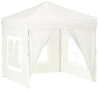 vidaXL Partyzelt, Pavillon Faltbar mit Seitenw&auml;nden Creme 2x2 m