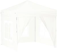 vidaXL Partyzelt, Pavillon Faltbar mit Seitenw&auml;nden Wei&szlig; 2x2 m