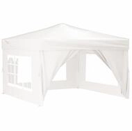 vidaXL Partyzelt, Pavillon Faltbar mit Seitenw&auml;nden Wei&szlig; 3x3 m
