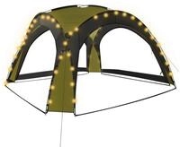 vidaXL Partyzelt Partyzelt mit LED und 4 Seitenw&auml;nden 3,6x3,6x2,3 m Gr&uuml;n