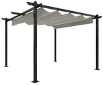 vidaXL Partyzelt Pavillon mit Ausziehbarem Dach 3x3 m Creme wei&szlig; 300 cm x 300 cm